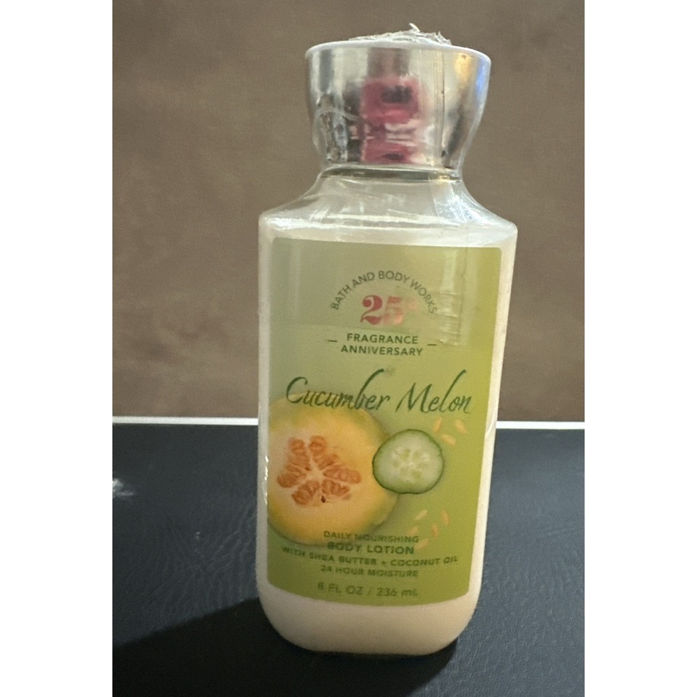 Bath & Body Works Cucumber Melon Lotion 25th Anniversary Shea & Coconut Oil 8 Oz